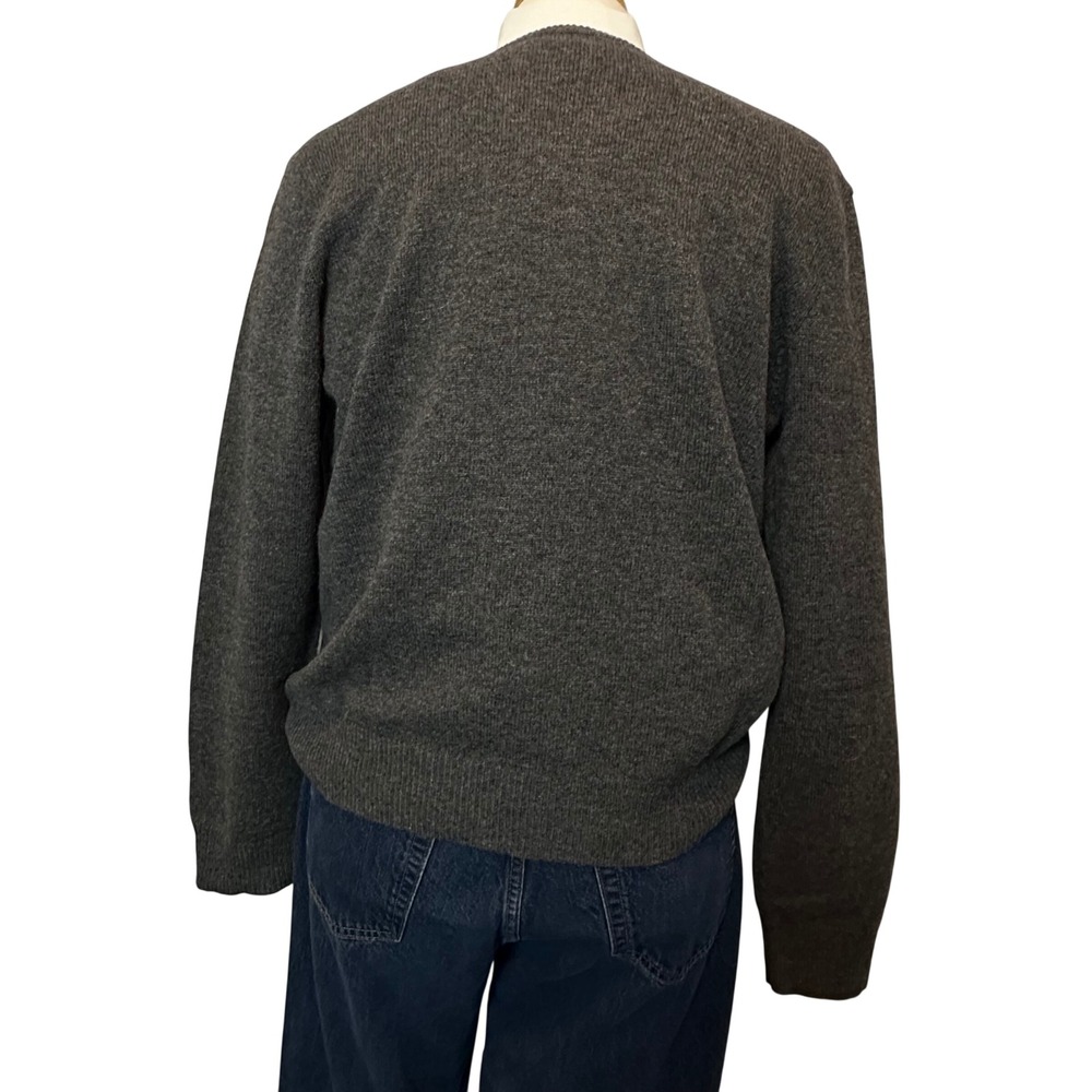 Polo Ralph Lauren‎ Mens V Neck Sweater Dark Gray 100% Lambs Wool Size XL - Picture 5 of 8
